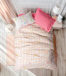 L'essentiel linge de maison Juego Funda Edredón Rosa Algodón Ranforce 160x220 cm